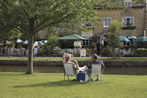UK Countryside Images Prints: Alongside the River Windrush, Bourton on the Water, The Cotswolds, Gloucestershire