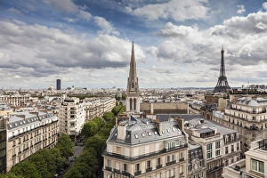 Eiffel Tower Viewpoint Prints: American Cathedral and the Eiffel Tower, Paris, France, Europe