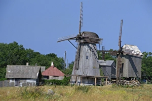 Prints of Angla windmills, Saaremaa Island, Estonia, Baltic States, Europe Estonia Prints: Angla Windmills Print, Saaremaa Island, Estonia