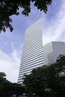 Colorful Cityscape Images Prints: The angular designed Gateway Building in Singapore, Southeast Asia, Asia