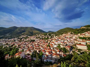 Greek Island Hopping Guide Prints: Ano Vathy, elevated view, Samos Town