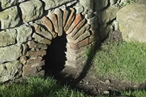 Roman Fort Architecture Prints: Architectural detail of a culvert exit approximately 30 cm high