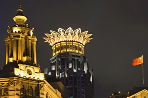 Chinese Prints: Architectural Print of The Bund in Shanghai