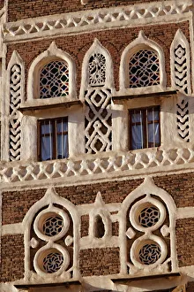 Architectural detail, Old City of Sanaa, UNESCO World Heritage Site, Yemen, Middle East Architectural detail, Old City of Sanaa, UNESCO World Heritage Site, Yemen, Middle East