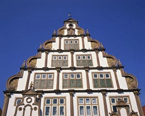 Traditional German House Facade Prints: Architectural detail of gables
