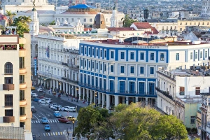 Elevated View Print of Havana's Malecon Architecture