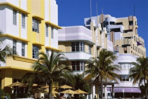 Prints of Art Deco district, Ocean Drive, Miami Beach, Florida, United States of America (USA), North America Art Deco Architecture Prints: Art Deco District Print, Ocean Drive, Miami Beach