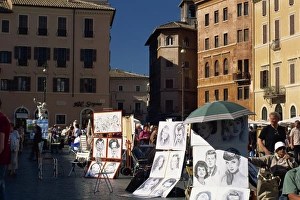 Rome Tourist Attractions Map Prints: Artists stall