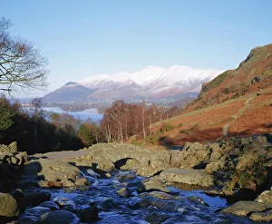 Ashness Bridge, Skiddaw in the background, Lake District National Park Ashness Bridge, Skiddaw in the background, Lake District National Park