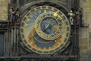 Images Dated 18th November 2008: Astronomical clock print, Prague Old Town Square