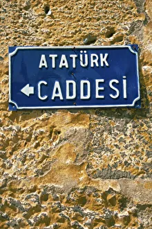 Ataturk Caddesi, street sign in Kars, north east Anatolia, Turkey, Asia Minor, Eurasia Ataturk Caddesi, street sign in Kars, north east Anatolia, Turkey, Asia Minor, Eurasia