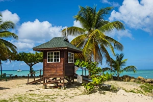 Baywatch tower on Pigeon Point, Tobago, Trinidad and Tobago, West Indies, Caribbean Baywatch tower on Pigeon Point, Tobago, Trinidad and Tobago, West Indies, Caribbean