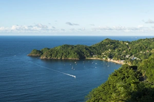 The beach at Castara Bay in Tobago, Trinidad and Tobago, West Indies, Caribbean The beach at Castara Bay in Tobago, Trinidad and Tobago, West Indies, Caribbean