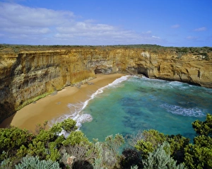 Victoria Australia Beaches Prints: Beach and cliffs, the Great Ocean Road, Victoria, Australia