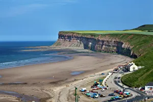 Beach and Huntcliff at Saltburn by the Sea, Redcar and Cleveland, North Yorkshire, Yorkshire, England, United Kingdom Beach and Huntcliff at Saltburn by the Sea, Redcar and Cleveland, North Yorkshire, Yorkshire, England, United Kingdom