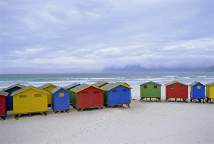 Images Dated 9th August 2008: Beach Huts Print, Muizenberg, Cape Peninsula