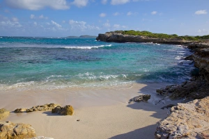 Caribbean Coast Prints: Beach near Devils Bridge, St. Peter
