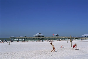 Colorful Coastal Scenes Prints: The beach and pier