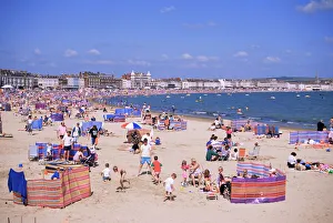 Prints of The beach, Weymouth, Dorset, England, United Kingdom, Europe Dorset Prints: Weymouth Beach Print