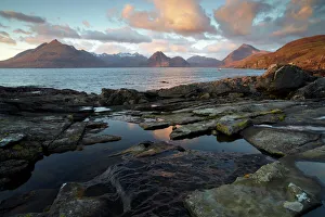 A beautiful November evening at Elgol on the Isle of Skye looking across Loch Scavaig towards the Cuillin Mountains A beautiful November evening at Elgol on the Isle of Skye looking across Loch Scavaig towards the Cuillin Mountains