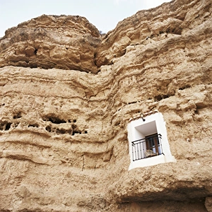 Andalusia Travel Destination Prints: Bedroom window of cave accommodation