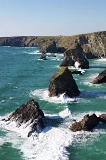 Bedruthan Steps Print, Cornwall Coastline