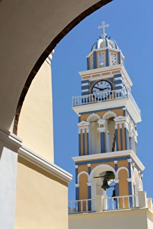 Belltower of the Catholic Cathedral Church of St. John the Baptist, Fira, Santorini Belltower of the Catholic Cathedral Church of St. John the Baptist, Fira, Santorini