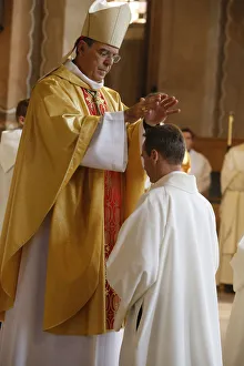 Bishop Michel Aupetit conducting deacon ordination in Sainte Genevieves cathedral Bishop Michel Aupetit conducting deacon ordination in Sainte Genevieves cathedral