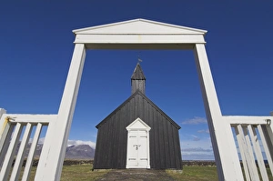 Iceland Prints: Black Timber Church at Budir Print