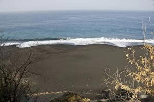 Sao Filipe Collection: Black volcanic sand beach at Sao Filipe, Fogo (Fire), Cape Verde Islands