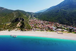 Blue Lagoon and Belcekiz beach, Oludeniz near Fethiye, Aegean Turquoise coast, Mediterranean region Blue Lagoon and Belcekiz beach, Oludeniz near Fethiye, Aegean Turquoise coast, Mediterranean region