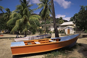 Caribbean Travel Photography Prints: Boat on beach