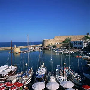 Boats in harbour and Kyrenia castle built by Lusignans between 1192 and 1211 Boats in harbour and Kyrenia castle built by Lusignans between 1192 and 1211