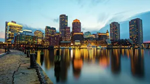 North America Landscape Photo Prints: Boston Waterfront Reflection, Boston