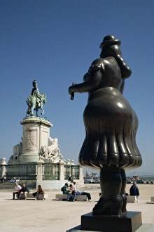 Botero Sculpture Print in Lisbon's Praca do Comercio