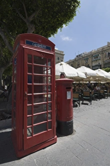 Valletta Cityscape Photography Prints: British telephone box and post box, Valletta, Malta, Europe
