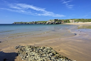 Wales Travel Destinations Prints: Broad Haven beach in spring sunshine, Pembrokeshire National Park, Wales