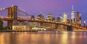 Brooklyn Bridge, East River, panorama, Lower Manhattan skyline, New York skyline Brooklyn Bridge, East River, panorama, Lower Manhattan skyline, New York skyline
