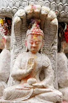 Buddha bestowing blessing, Kirtipur, Nepal, Asia Buddha bestowing blessing, Kirtipur, Nepal, Asia