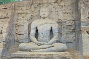 Buddha in meditation, Gal Vihara Rock Temple, Polonnaruwa, Sri Lanka, Asia Buddha in meditation, Gal Vihara Rock Temple, Polonnaruwa, Sri Lanka, Asia