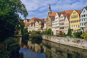 Buildings overlooking the Neckar River at Tubingen, Baden Wurttemberg, Germany, Europe Buildings overlooking the Neckar River at Tubingen, Baden Wurttemberg, Germany, Europe