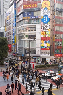 Shibuya Crossing Japan Prints: Busy intersection in Shibuya