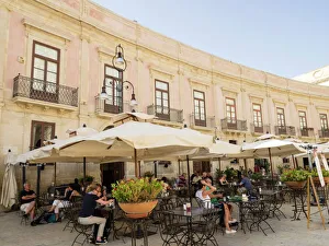 Cafe Print in Ortigias Cathedral Square, Sicily