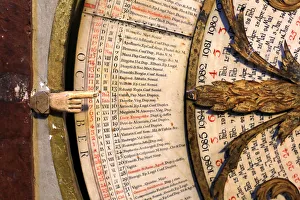Astronomical Clocks In Europe Prints: Calendar, astronomical clock of St. John, Lyon Cathedral, Lyon, France, Europe