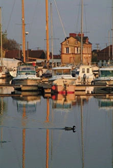 France Coastal Scenery Prints: Carentan harbour, Cotentin Peninsula, Manche, Normandy, France, Europe