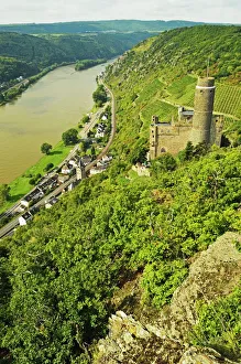 Castle Maus and River Rhine, Rhineland-Palatinate, Germany, Europe Castle Maus and River Rhine, Rhineland-Palatinate, Germany, Europe