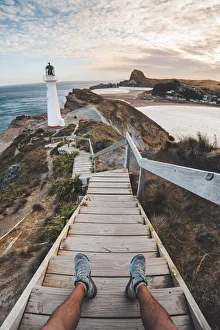 Prints of Castlepoint (Castle Point). Lighthouse, Wellington region, North Island, New Zealand, Pacific Images Dated 2017 January: Castlepoint Lighthouse Print