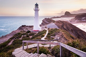 Prints of Castlepoint Lighthouse, Castlepoint, Wellington Region, North Island, New Zeland, Pacific Images Dated 2014 December: Castlepoint Lighthouse Print