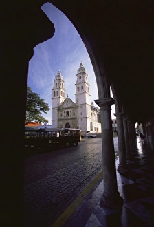 Print of Campeche Cathedral, Mexico