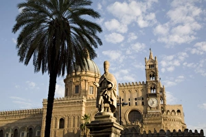 Italian Landmark Architecture Prints: Cathedral clock tower, Palermo, Sicily, Italy, Europe